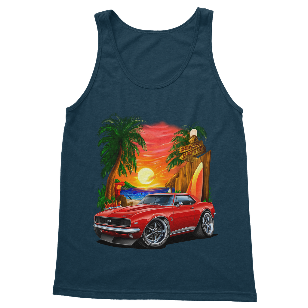 1967 Camaro SS Margaritaville Beach Car Art Classic Adult Vest Top