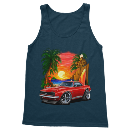 1967 Camaro SS Margaritaville Beach Car Art Classic Adult Vest Top
