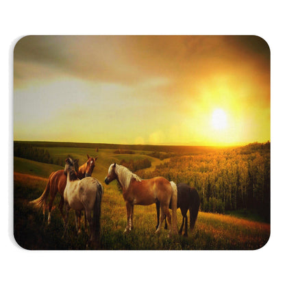 Horses in Pasture Valley Sunset Mousepad - Let's Print Big