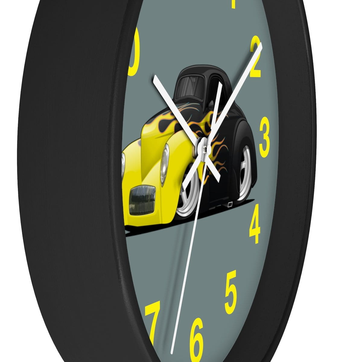Yellow Flames Coupe Wall clock