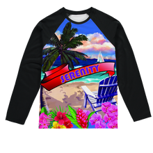 Serenity Beach Banner Design Sublimation Baseball Long Sleeve T-Shirt
