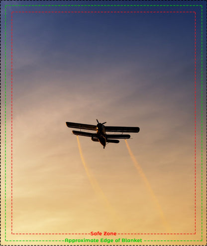 Biplane Sunset Blanket