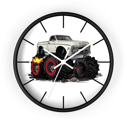 1972 GMC 4X4 Pickup Monster Truck with Rocks Car Art Wall clock