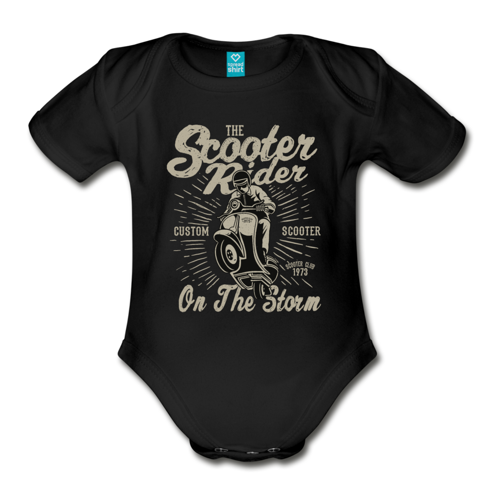 The Scooter Rider Orgaic Baby Bodysuit - black