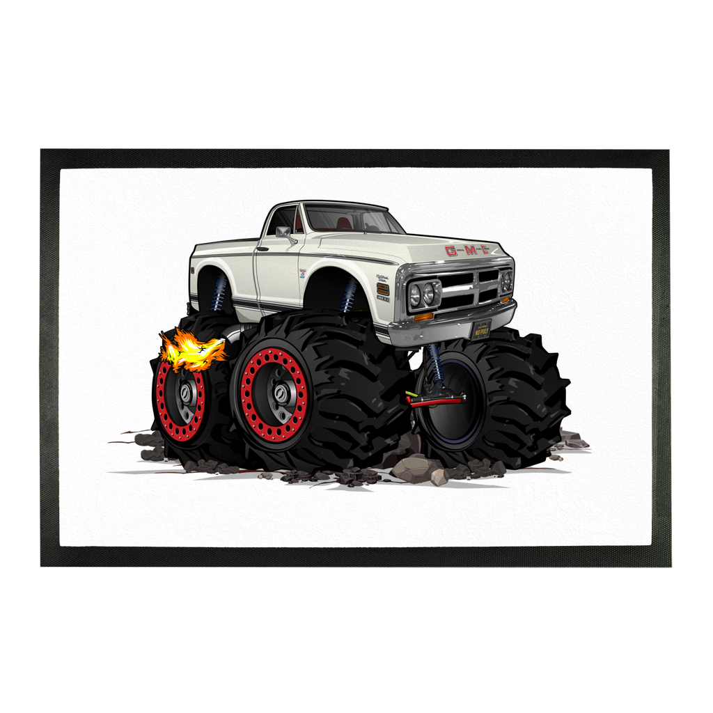 1972 GMC 4x4 Pickup Monster Truck with Rocks Car Art Sublimation Doormat