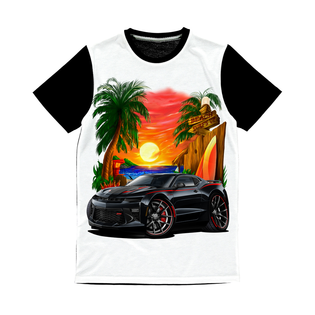 Surfs Up 2017 Camaro SS Car Art Classic Sublimation Panel T-Shirt