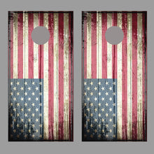 Aged American Flag corn hole Wood Fade Cornhole Wraps Decal