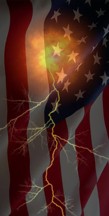 Fireball Lightening Faded Flag Cornhole Board Decal Set-2 Decals Bean Bag Toss - Let's Print Big