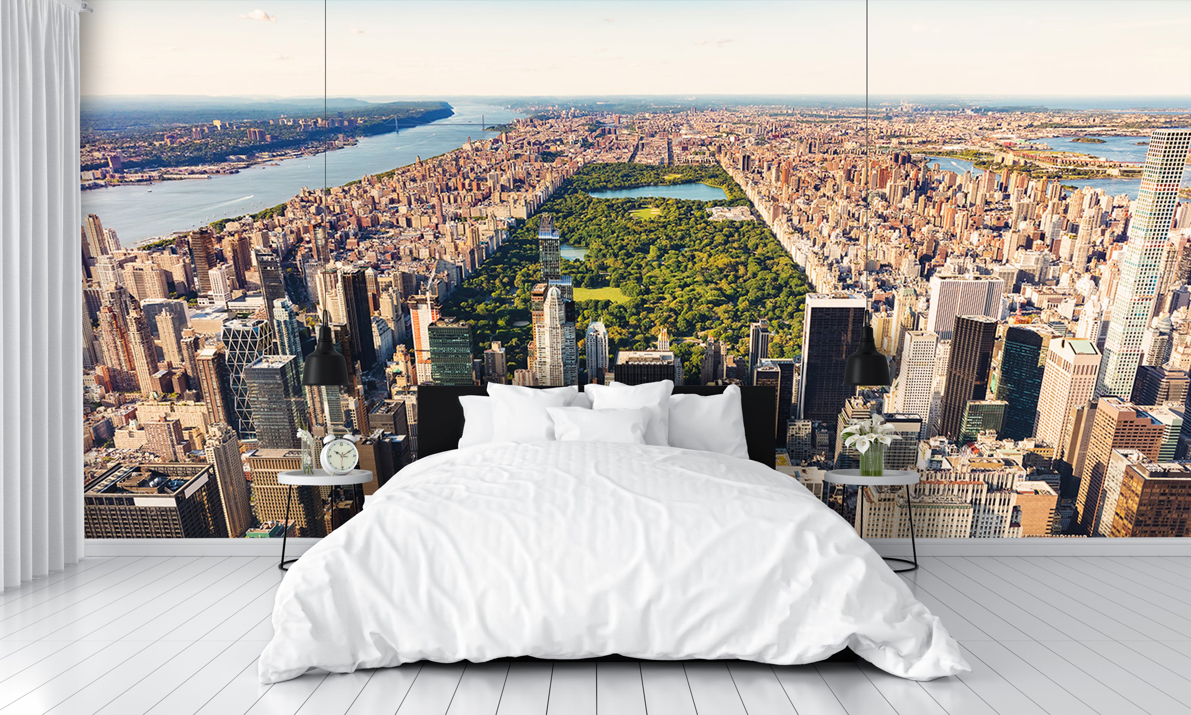 Aerial View Central Park Sunset Wall Mural