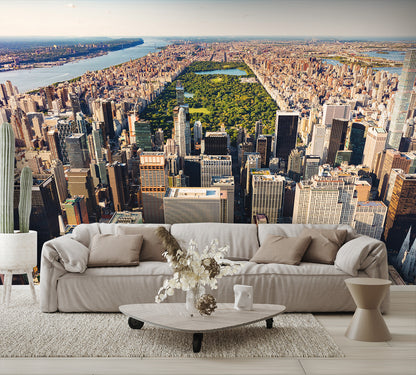 Aerial View Central Park Sunset Wall Mural