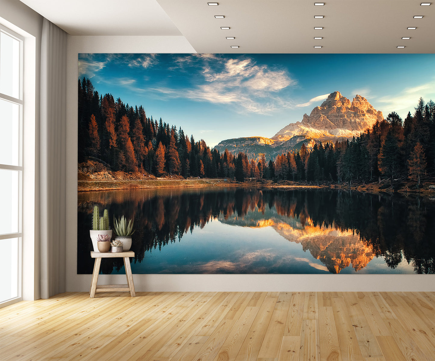 Aerial View Lago Antorno Dolomites Wall Mural