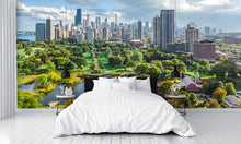 Aerial View Lake Michigan Chicago Skyline Wall Mural