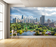 Aerial View Lake Michigan Chicago Skyline Wall Mural