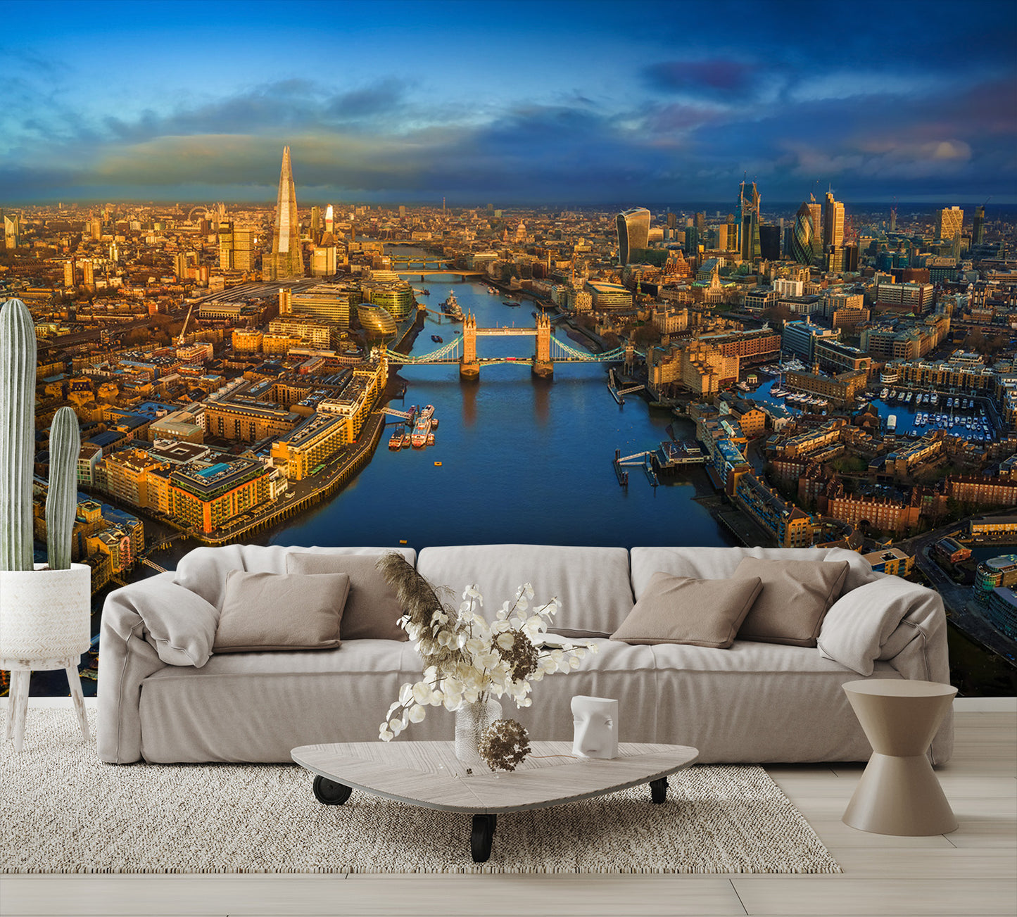 Aerial View London England Panoramic Wall Mural