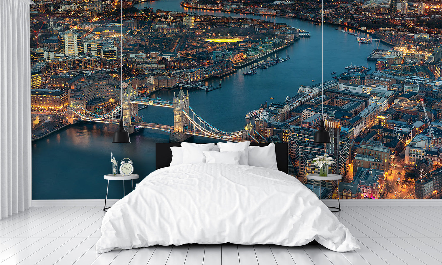 Aerial View London Evening Wall Mural
