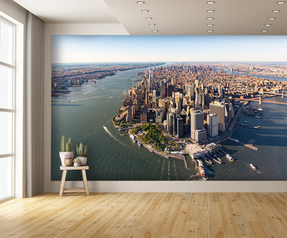 Aerial View Lower Manhattan Wall Mural