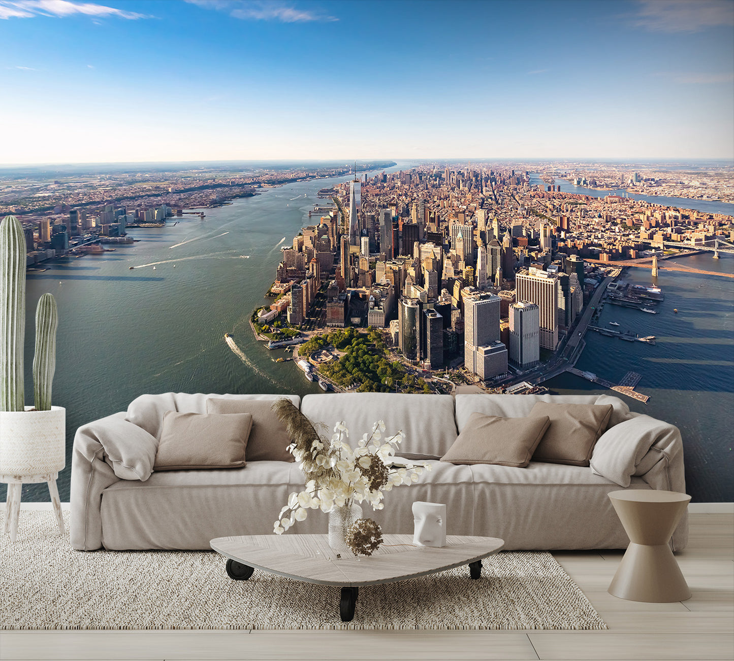 Aerial View Lower Manhattan Wall Mural