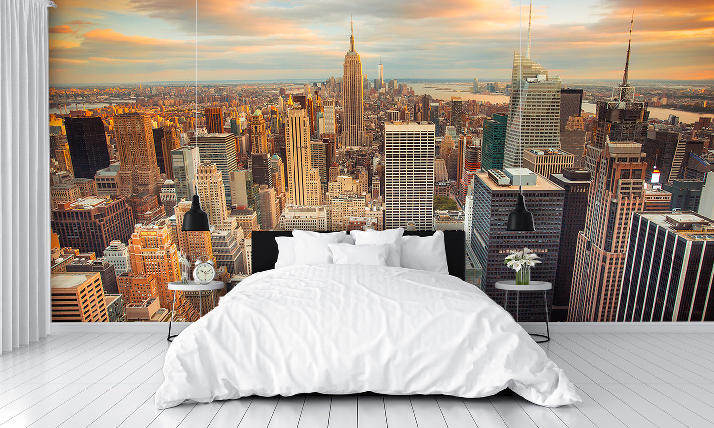 Aerial View New York City Skyscrapers Wall Mural