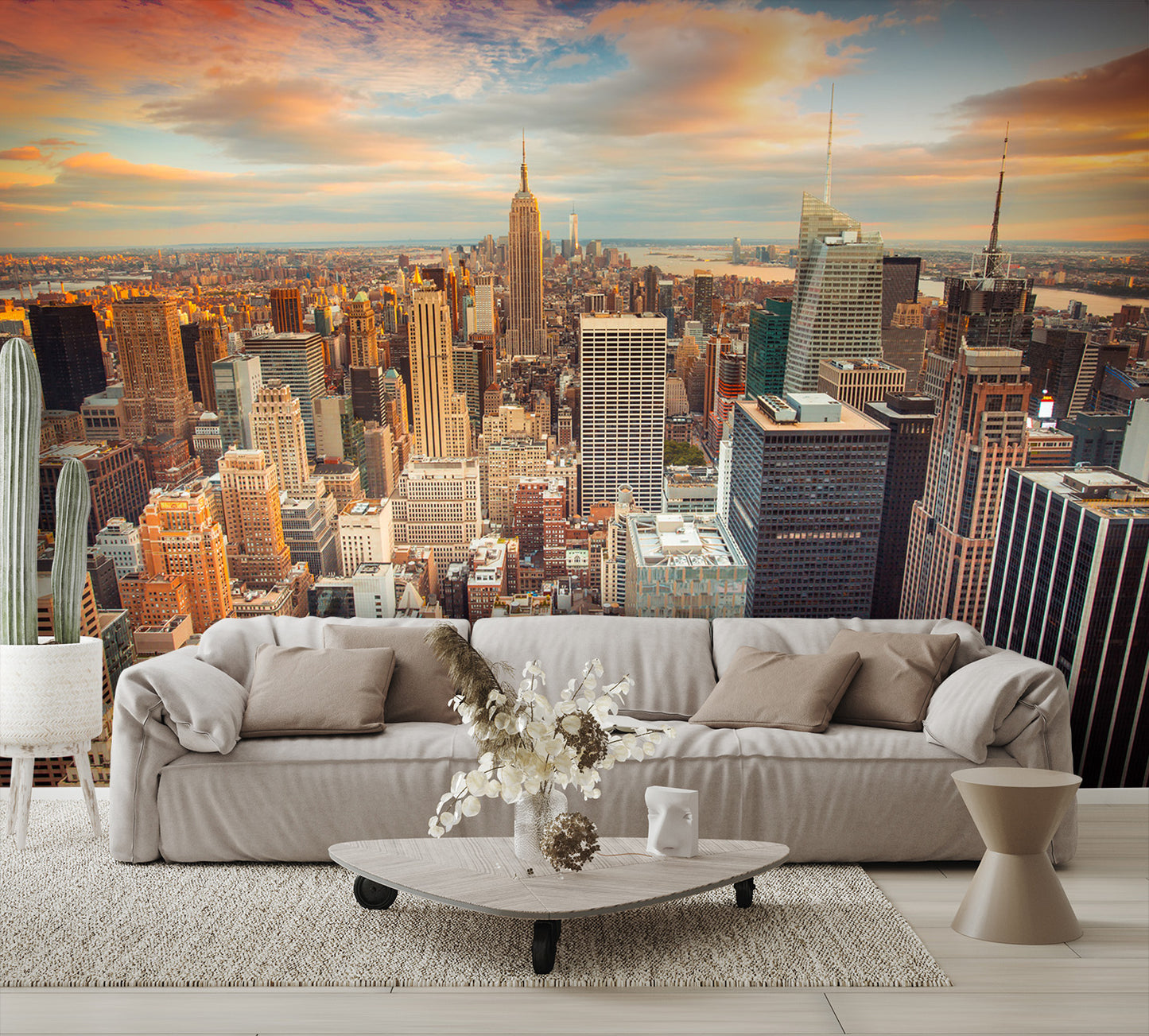 Aerial View New York City Skyscrapers Wall Mural