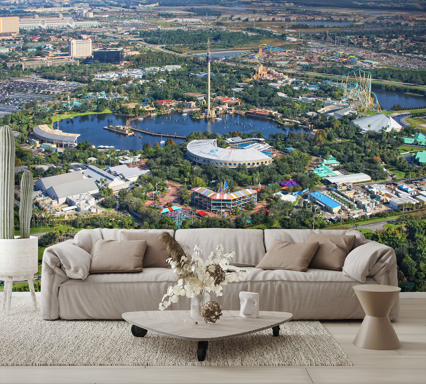 Aerial View SeaWorld Orlando Florida Wall Mural