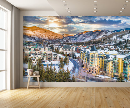 Aerial View Vail Colorado Wall Mural