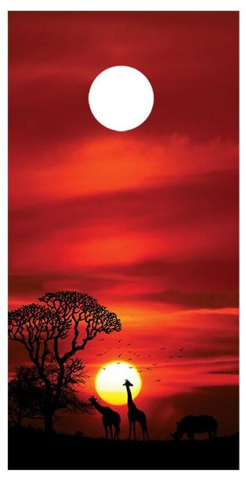 African Sunset Cornhole Board Decals Bean Bag Toss