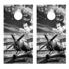 Vintage Black and White Airplane Corn Hole Ag Sprayer Wrap