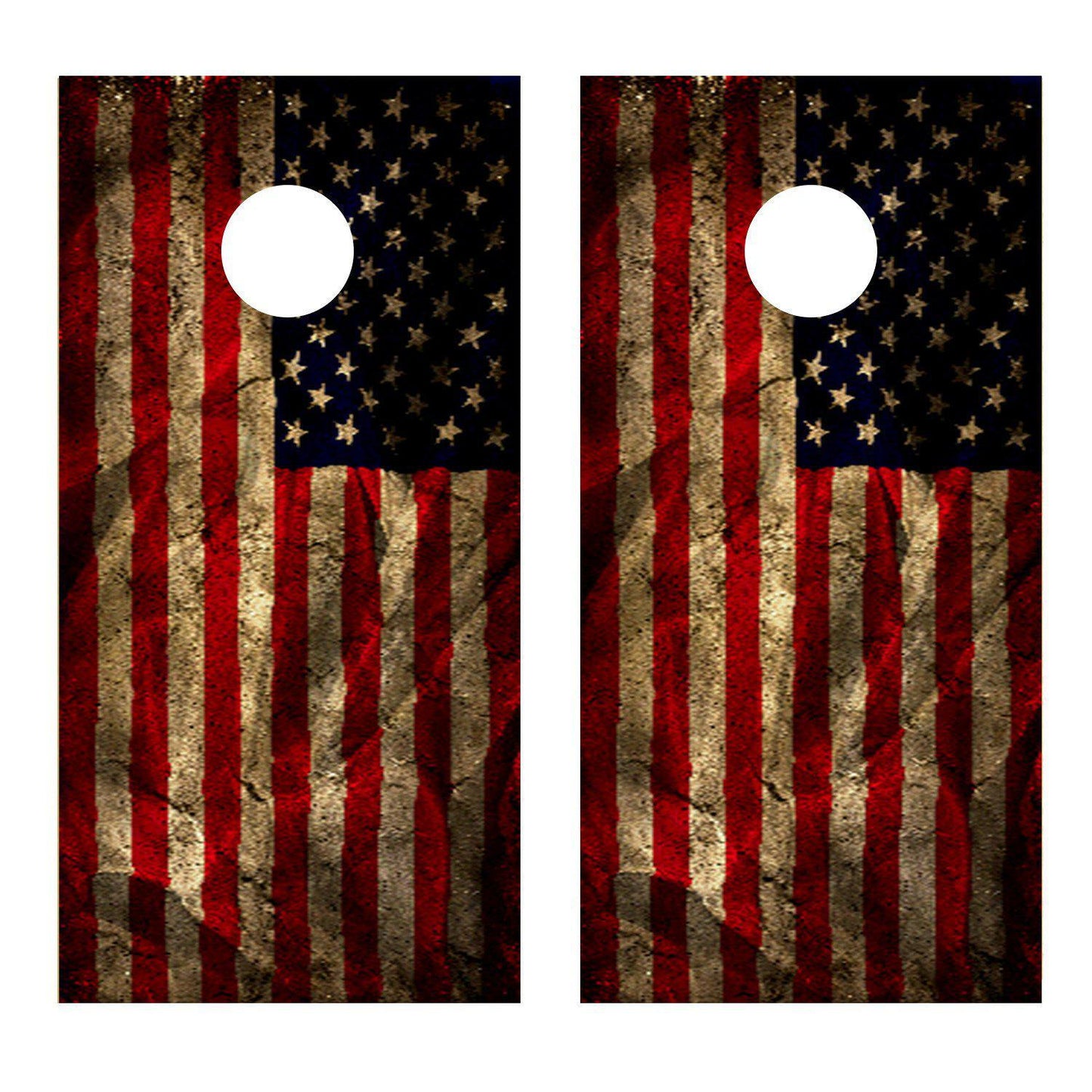 Aged American Flag Corn Hole Decal Wrap Decal Sticker