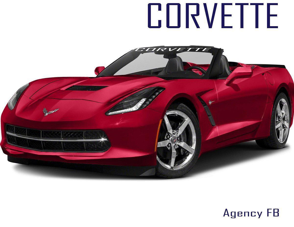 Windshield Decal "CORVETTE" Banner Visor Sticker Choose Your Font - Let's Print Big