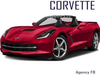 Windshield Decal "CORVETTE" Banner Visor Sticker Choose Your Font - Let's Print Big
