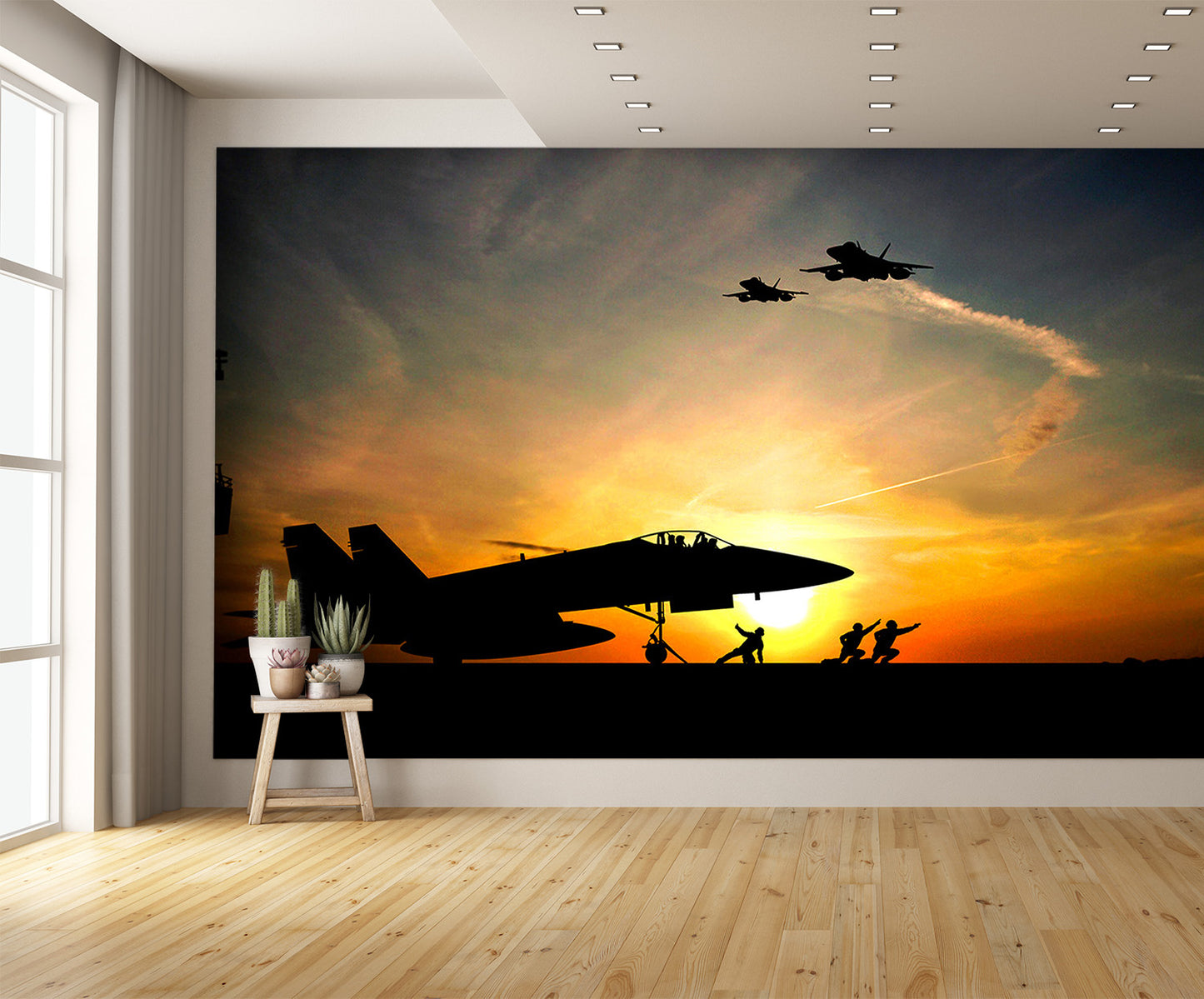 Aircraft Carrier at Dusk Wall Mural