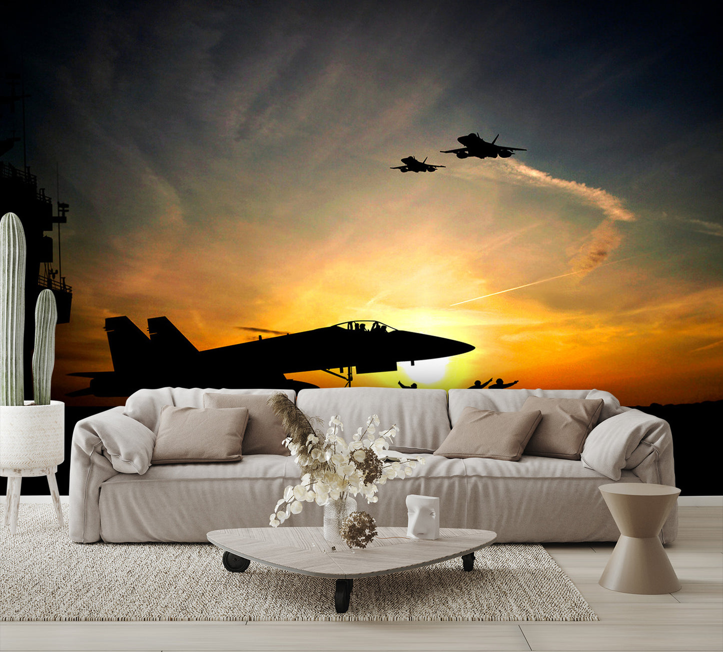 Aircraft Carrier at Dusk Wall Mural