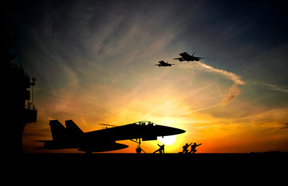 Aircraft Carrier at Dusk Wall Mural