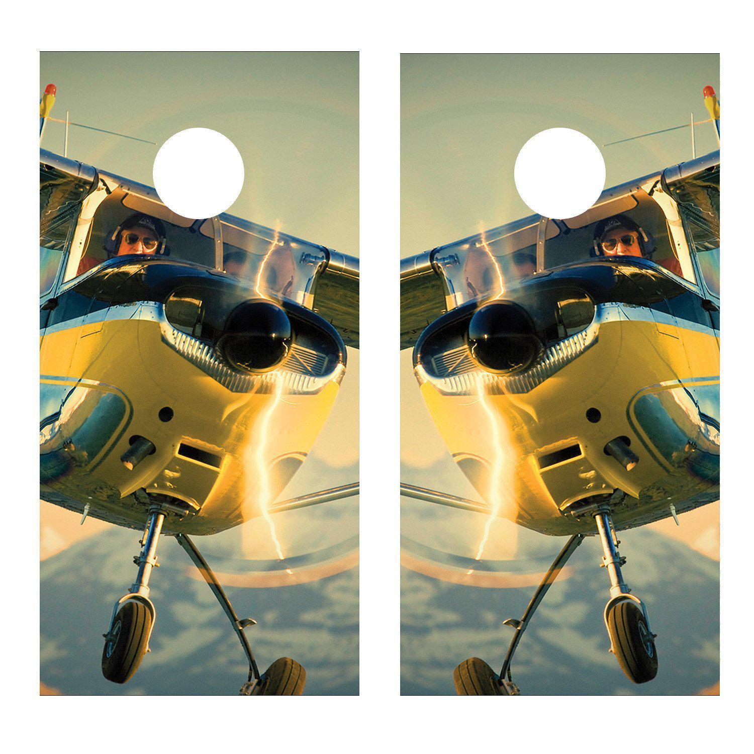 Aviation Airplane Flying Cessna Corn hole wrap Board Decal