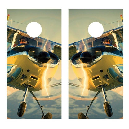 Aviation Airplane Flying Cessna Corn hole wrap Board Decal