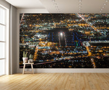 Aerial Airport Runway Night Wall Mural