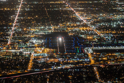 Aerial Airport Runway Night Wall Mural