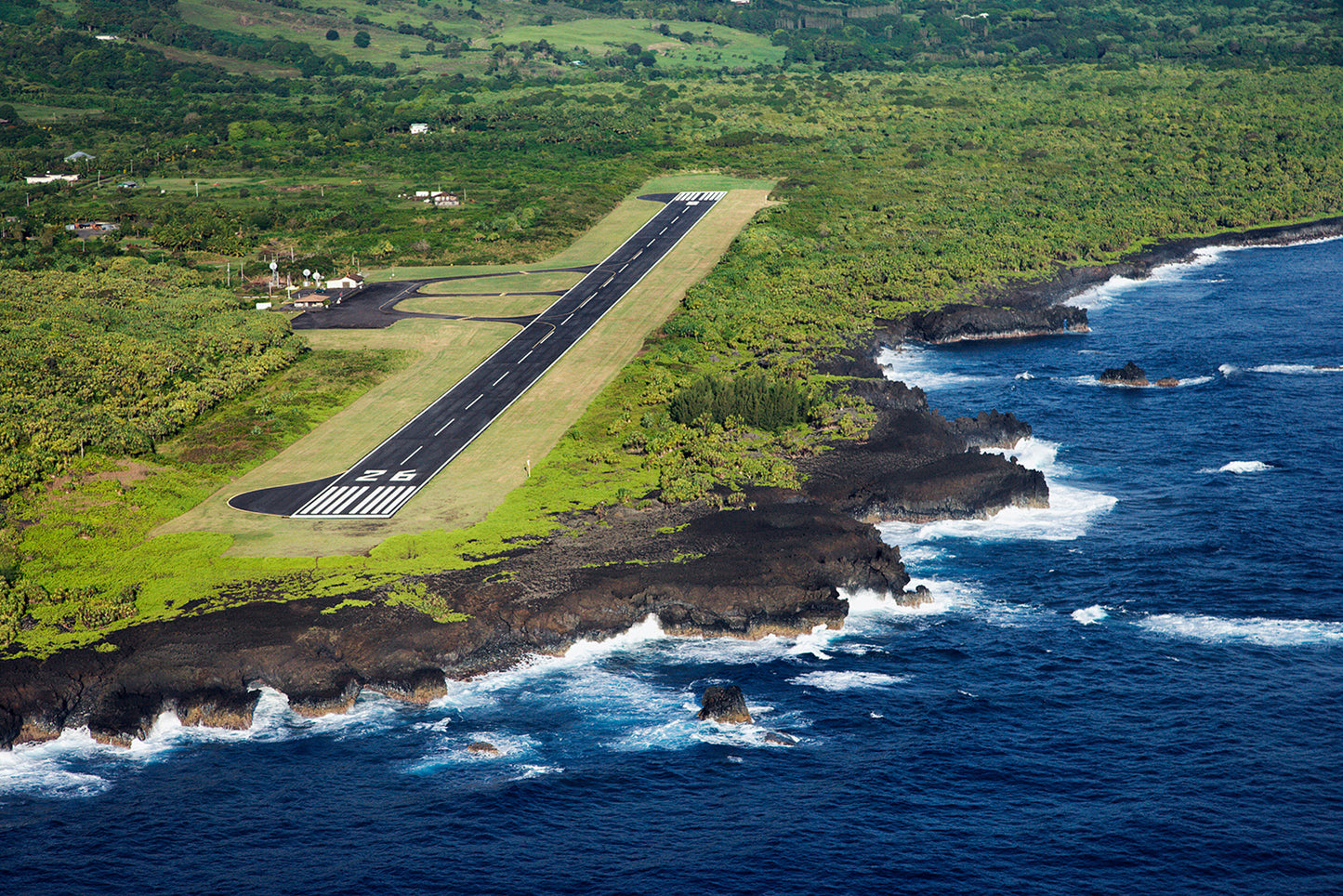 Airport Runway Ocean View Wall Mural