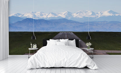 Airport Runway in the Mountains Wall Mural