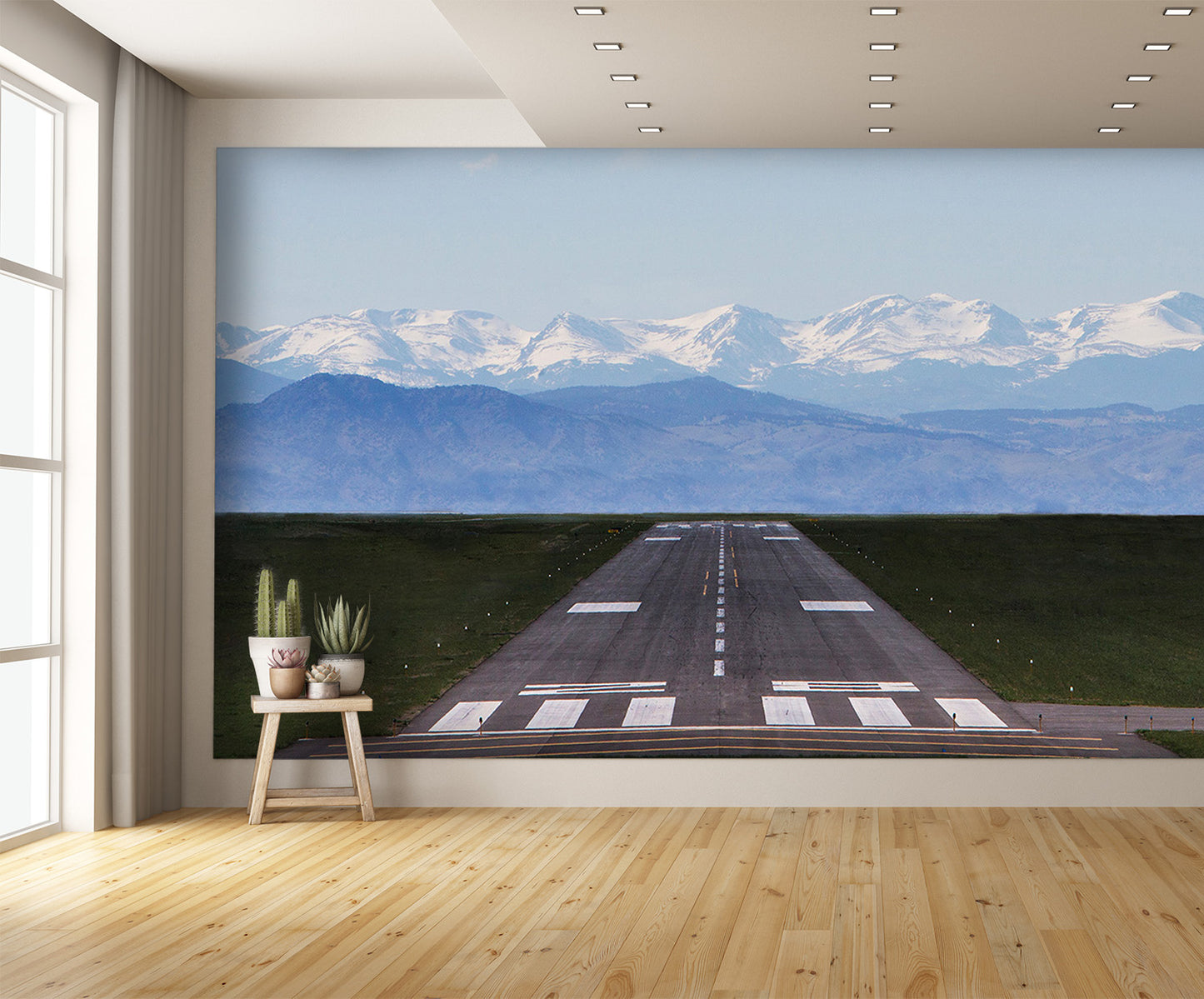 Airport Runway in the Mountains Wall Mural