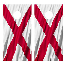 Flag of Alabama wavy Cornhole Decal Wrap