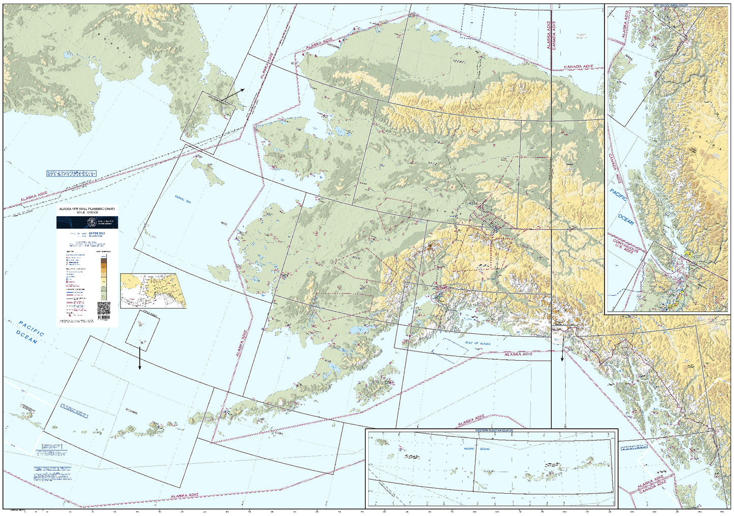 Aeronautical VFR Planning Chart Alaska Wall Mural