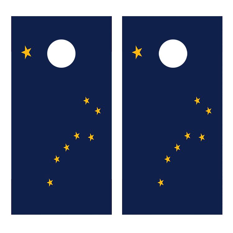 Flag of Alaska Cornhole Decal Wrap
