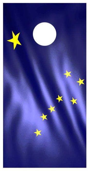 Flag of Alaska wavy Cornhole Decal Wrap