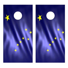 Flag of Alaska wavy Cornhole Decal Wrap