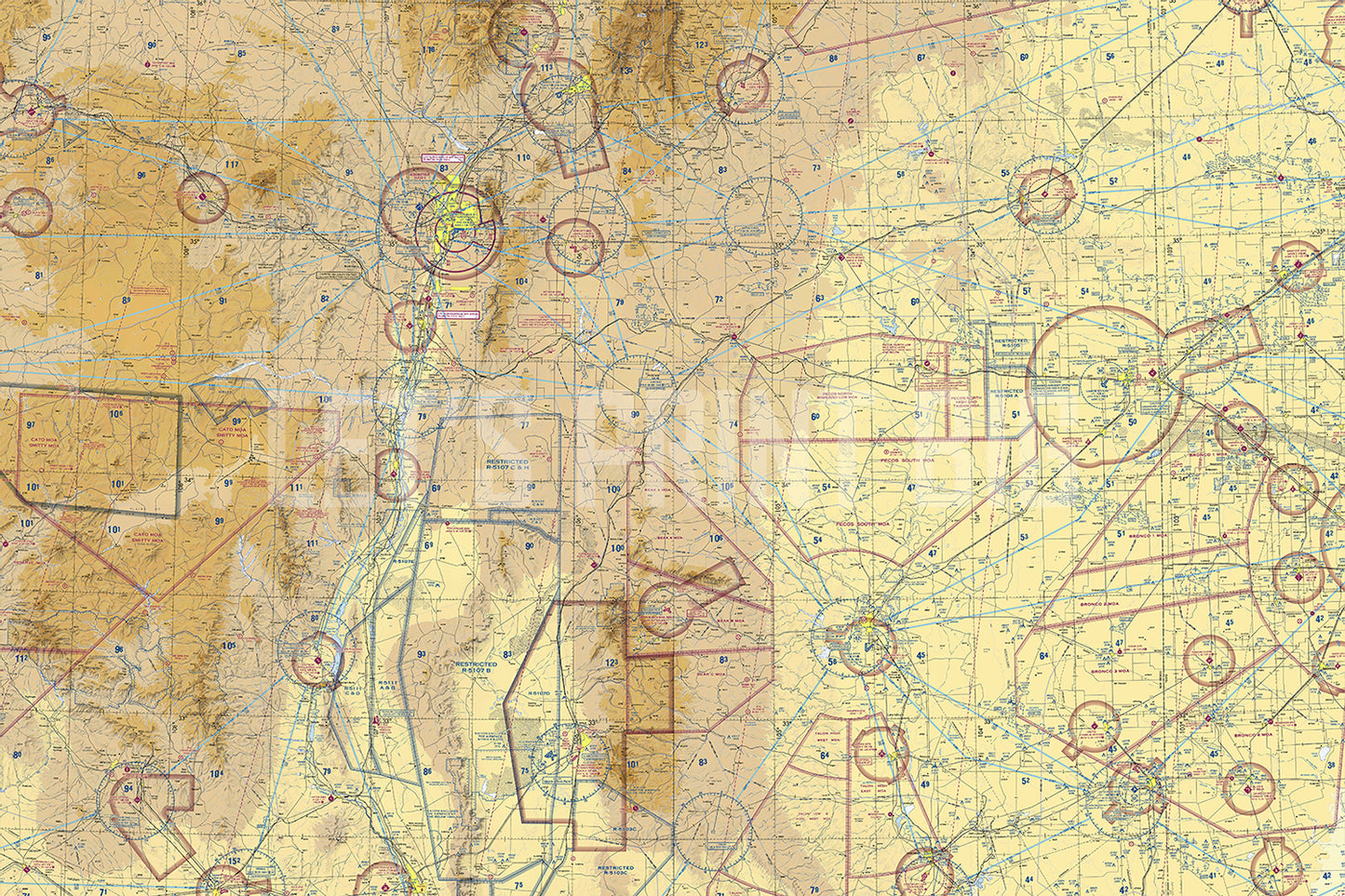 Aeronautical Chart Albuquerque Wall Mural