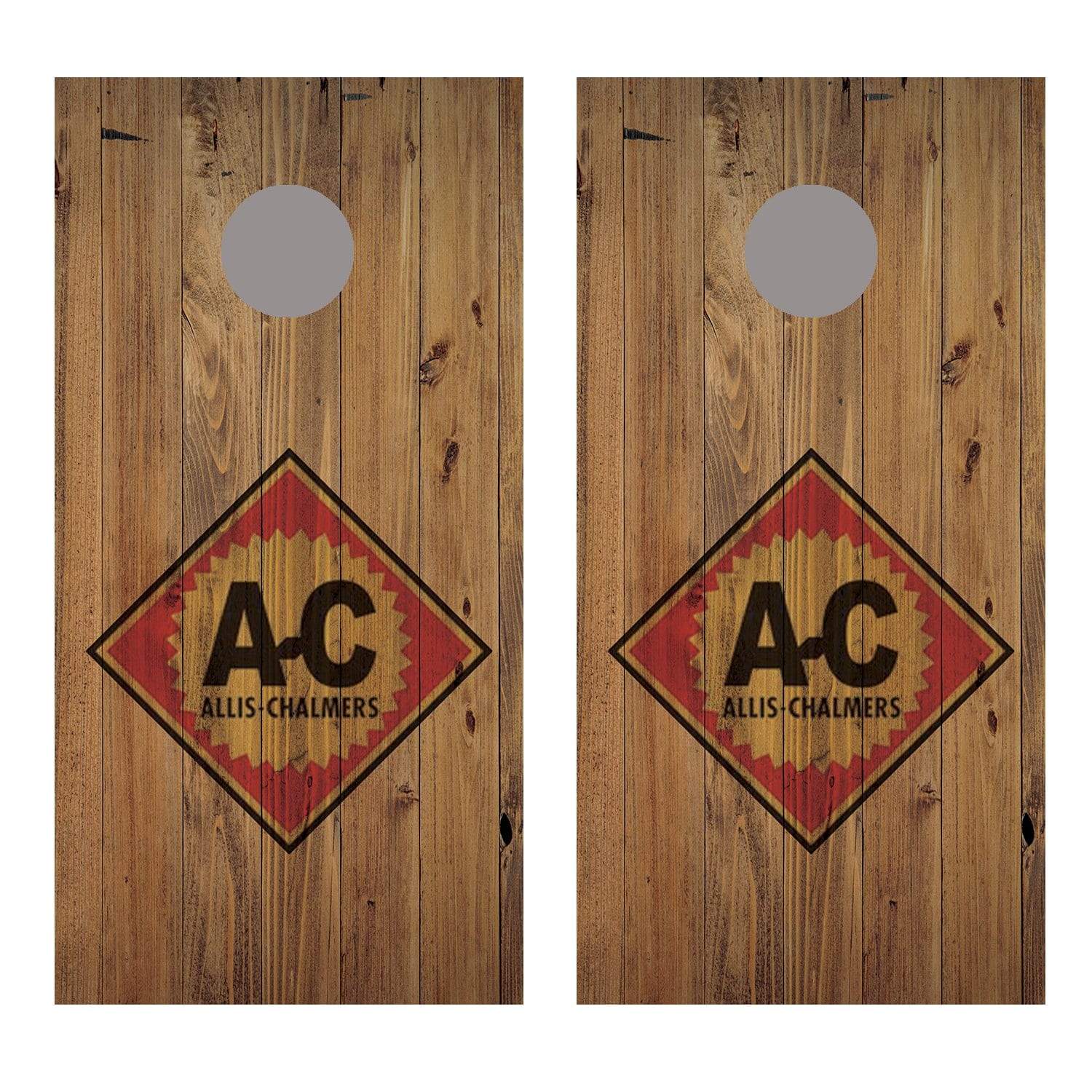 Allis Chalmers Wood Design D Farm Corn Hole Decal Wrap
