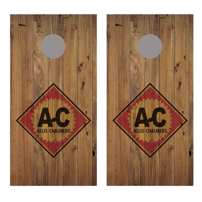 Allis Chalmers Wood Design D Farm Corn Hole Decal Wrap