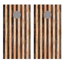 Alternating Wood Stripes Corn hole Board Decal Wrap