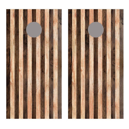 Alternating Wood Stripes Corn hole Board Decal Wrap